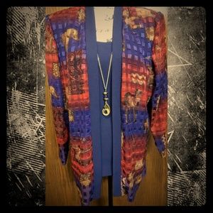 R&M Richards Faux 2-piece Blouse X Large